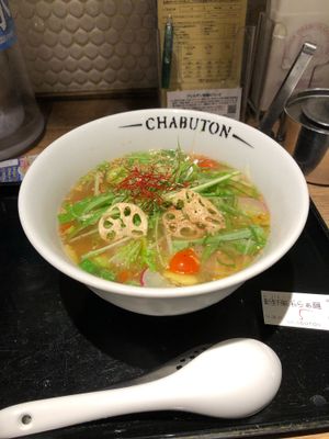 Vegetable ramen  at Chabuton in Osaka