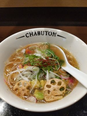 Veg ramen at Chabuton in Osaka