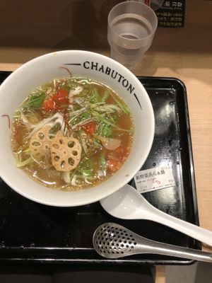 Vegan ramen at Chabuton in Osaka