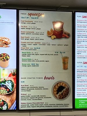 Acai Bowl, PB Bowl minus honey, smoothies  at Fresh Healthy Cafe in Gibsons