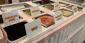 Topping options  at The Cannoli Bar in San Diego