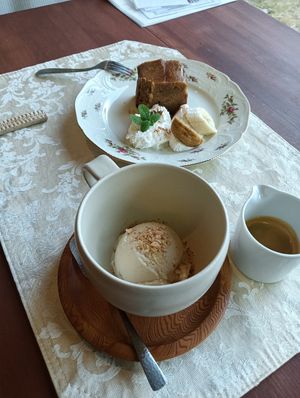 Cappuccino on the Ice cream #Veganuary at Cafe Cocochi in Taketa