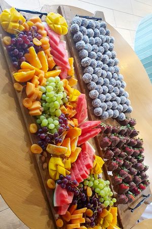 Protein balls and fruit and nuts charcuteri at Verdant Gourmet  in Green Point