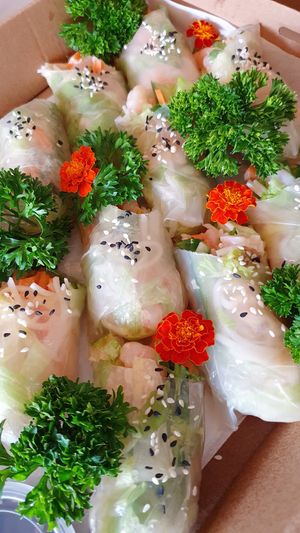 Vietnamese Rolls konjac "shrimps" at Verdant Gourmet  in Central Coast