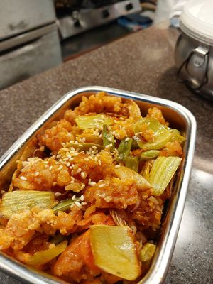 Kimchi with rice crust 泡菜鍋巴飯 at Ancient Korean Vegetarian Food - 親古韓味蔬食 in Kaohsiung