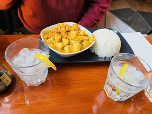 Kaeng kari - Yellow curry stew. The tofu was epic. Like, fluffy? One of the best, most interesting tofu textures I’ve ever tasted. The curry was dope too. I loved it as well.  at Rakhang Thai Kitchen in Gothenburg