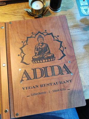 The menu and logo at ADIDA in Cologne