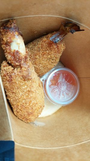 Vegan chicken sticks with sweet and sour sauce at ADIDA in Cologne