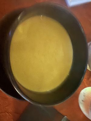 Chilled sweep potato soupp  at La Villa Restaurant in Grand Case