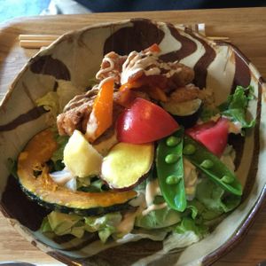 Karaage bowl (from the daily special) at Cafe Rappa in Tokyo