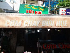 Sign outside #Veganuary at Bửu Huệ in Ho Chi Minh City