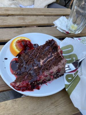  Vegan chocolate raspberry cake    at Vengo Die Gemusekuche in Bremen