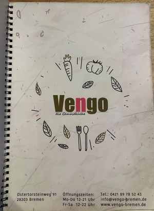 Speisekarte  at Vengo Die Gemusekuche in Bremen