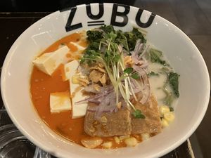 Spicy vegan ramen  at Zubu - Kerrisdale in Vancouver