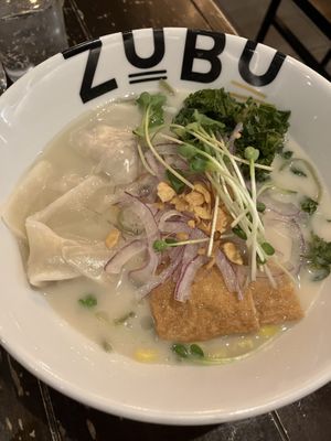 Vegan wonton ramen   at Zubu - Kerrisdale in Vancouver