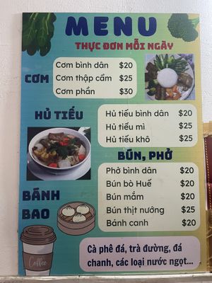 Original menu in Vietnamese   at Quán chay Thanh Nhàn in Tan Phu