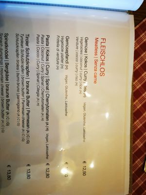 Menu at Gasthof Batzenhäusl Seefeld in Seefeld In Tirol