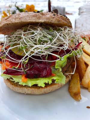 Burger at Te Quiero Verde in San Cristobal De Las Casas