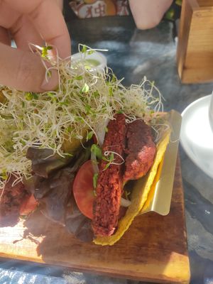 Seitan taco at Te Quiero Verde in San Cristobal De Las Casas