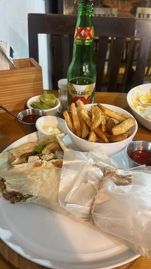 A delicious gyro  at Te Quiero Verde in San Cristobal De Las Casas