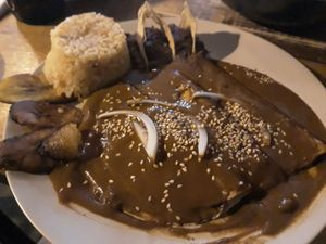 Enmoladas at Te Quiero Verde (San Cristóbal de las Casas, Chiapas) #mole at Te Quiero Verde in San Cristobal De Las Casas