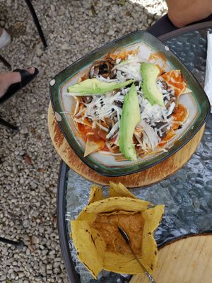 Bowl with vegan cheese at Te Quiero Verde in San Cristobal De Las Casas