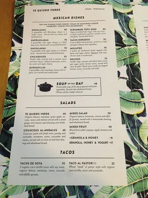 Mexican dishes, soup, salades, taco’s  at Te Quiero Verde in San Cristobal De Las Casas