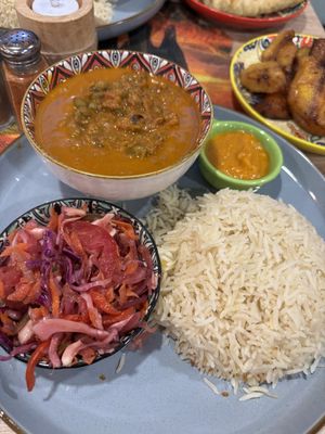 Coconut pea stew & plantain   at ONJA - Taste of Tanzania in Cardiff