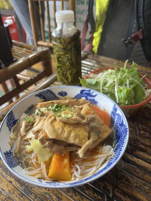noodle dish  at Quán Chay Tri Ân in Hue