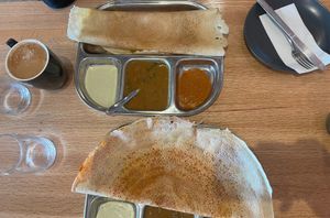 Masala Dosa with Chai at Nosh - Dosa and Biryani Bar in Edmonton