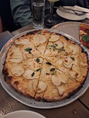 Potato pizza with gluten free crust at PlantMade By Bar Verde  in New York City