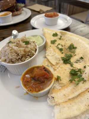 Lemongrass rice with Nasn and house made coconut chutney   at Good Karma in New Orleans