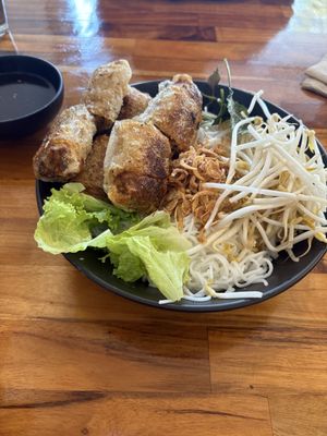 Vermicelli spring rolls  at Fandango Cafe in North Melbourne