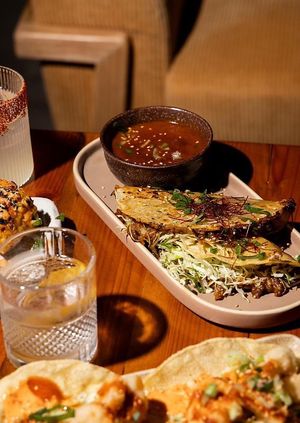 Miso Mushroom Tacos (Not so Birria)  at Obake Bar in Myoko