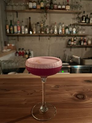 She So Sour cocktail made vegan  at Obake Bar in Myoko