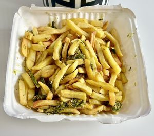 Hirvi Techa Spicy Fries  at Chaat Bazaar - JVC in Dubai