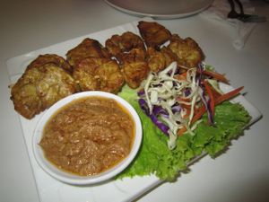 delicious mushroom satay at Kin-Lum Vegetarian in Chiang Mai