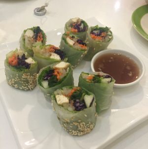 veggie fresh spring rolls at Kin-Lum Vegetarian in Chiang Mai