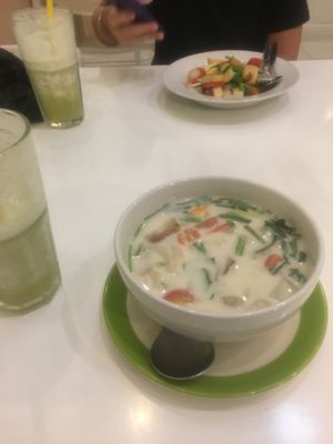 Tom Kha soup  at Kin-Lum Vegetarian in Chiang Mai