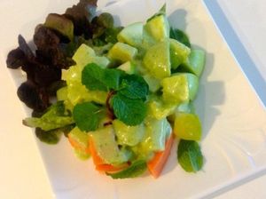 Fruit salad at Kin-Lum Vegetarian in Chiang Mai