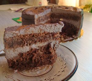 The blueberry and chocolate cake!
This one was for my friend's birthday, so we took it home!
All for us!  at Vanilla Kitchen in Sofia