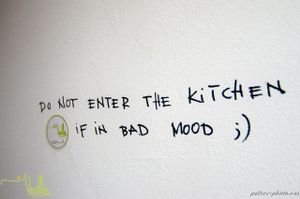 The law :)
This is what you can see when you pass by the kitchen door. The main ingredient is love obviously ;) at Vanilla Kitchen in Sofia