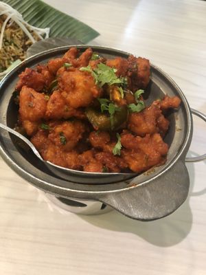 gobi manchurian $9 👍🏻👍🏻👍🏻 (cauliflower ) at Gokul Raas Vegetarian - Little India in Central Singapore