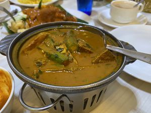 Fish curry at Gokul Raas Vegetarian - Little India in Central Singapore