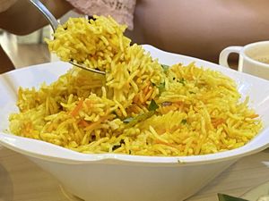 Nasi briyani rice only at Gokul Raas Vegetarian - Little India in Central Singapore