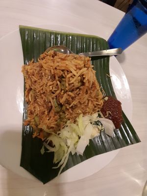Mutton fried rice at Gokul Raas Vegetarian - Little India in Central Singapore