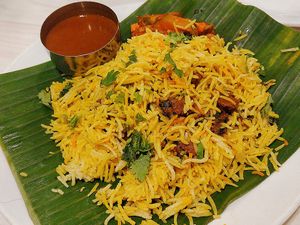 Briyani rice at Gokul Raas Vegetarian - Little India in Central Singapore