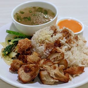 Chicken Rice at Gokul Raas Vegetarian - Little India in Central Singapore
