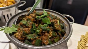 Ladies finger at Gokul Raas Vegetarian - Little India in Central Singapore