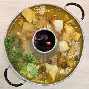 Vegan Soto Charcoal Hotpot at Gokul Raas Vegetarian - Little India in Central Singapore